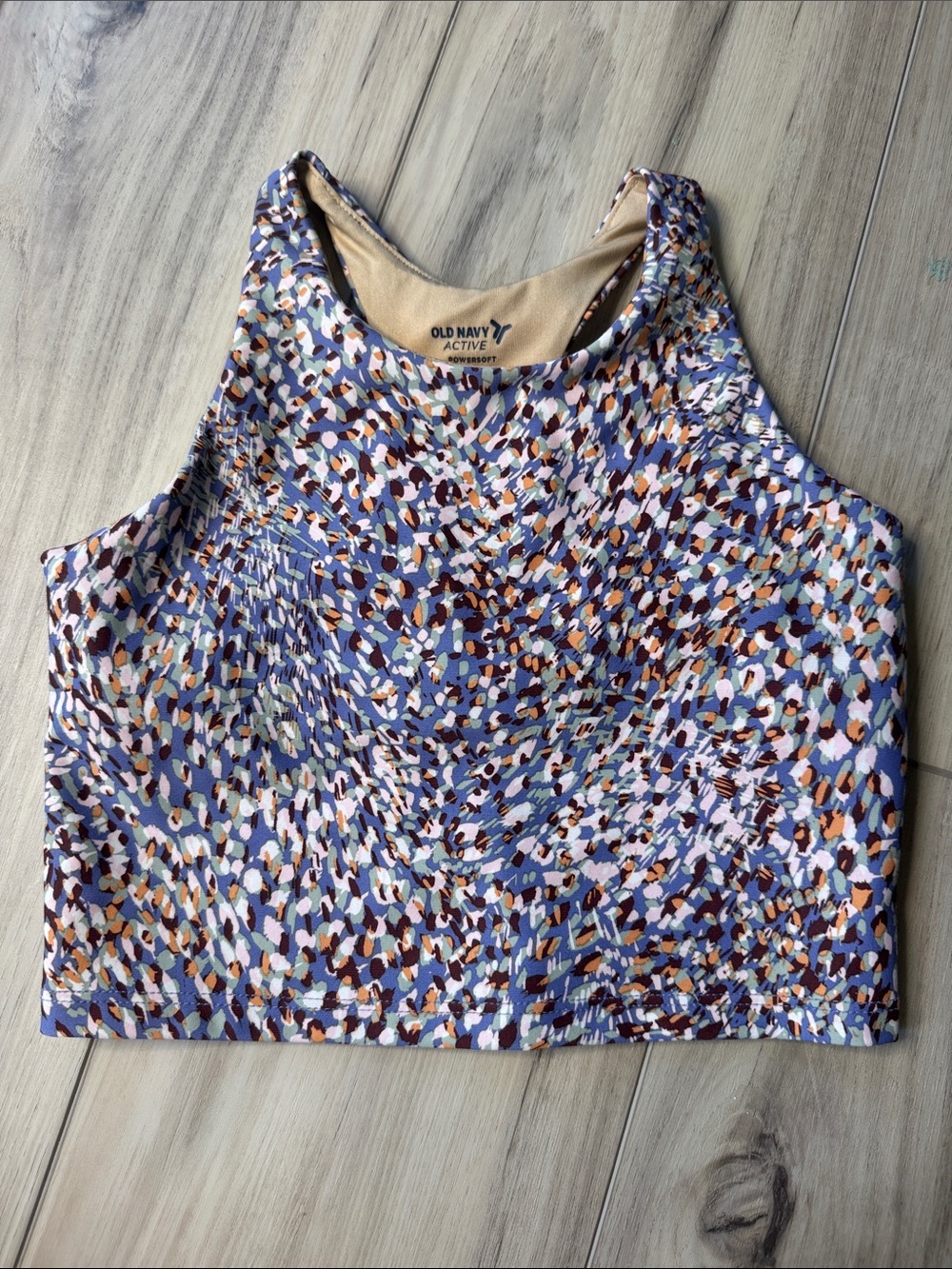 Patterned long line sports bra